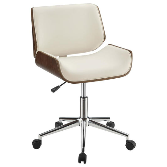 Addington Adjustable Height Office Chair Ecru and Chrome 800613