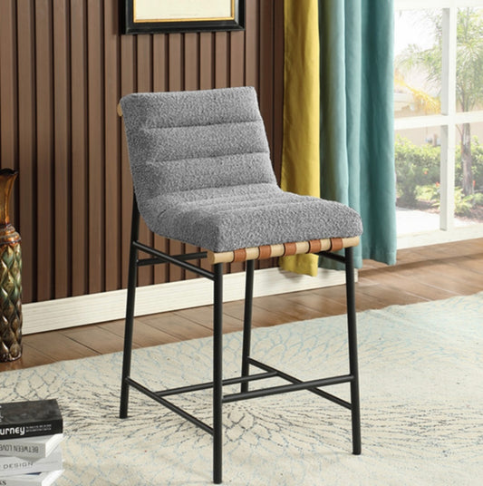 Gray Boucle Fabric Counter Height Chair 30531