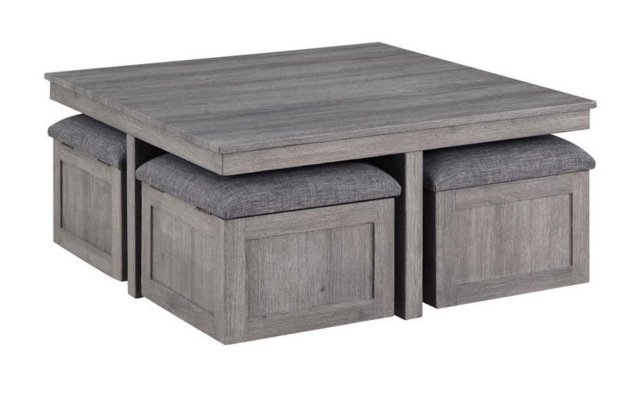 Washoak Coffee Table with 4 Stools 98011