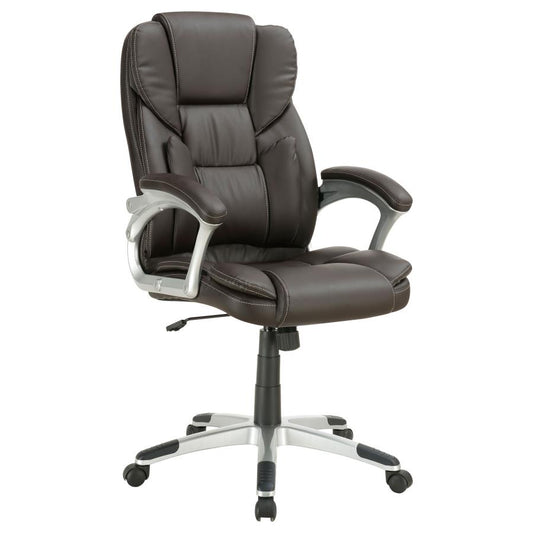 Kaffir Adjustable Height Office Chair Dark Brown and Silver 800045