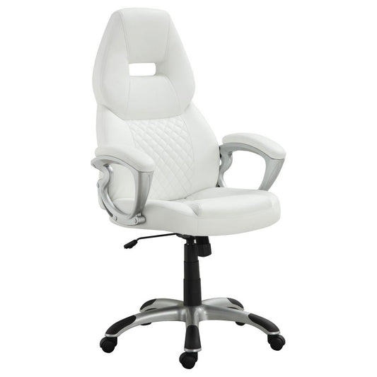 Bruce Adjustable Height Office Chair White and Silver 800150