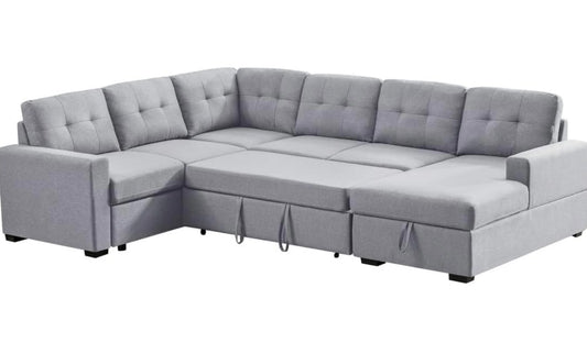 Selene Light Gray Sleeper Sectional 89129