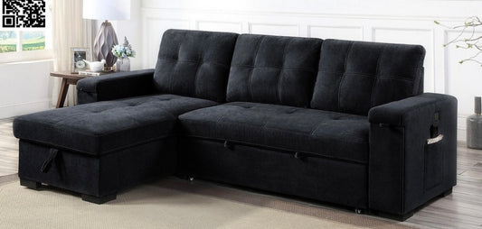 Reversible Toby Black Sleeper Sectional 81395BK