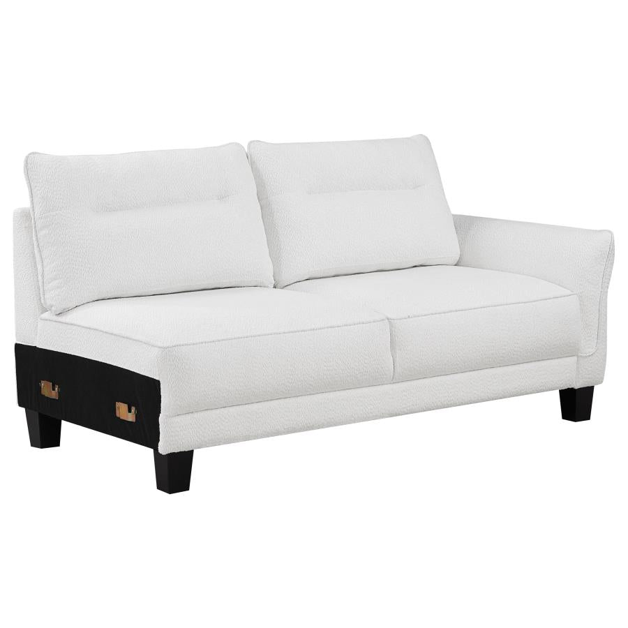 Caspian Upholstered Curved Arms Sectional Sofa White and Black 509550