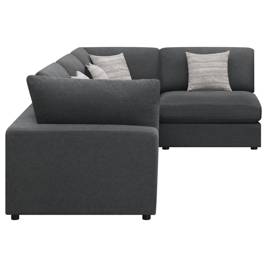 Serene 4-piece Upholstered Modular Sectional Charcoal 551324-SETA