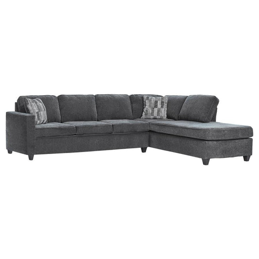 Mccord 2-piece Cushion Back Sectional Dark Grey 509347