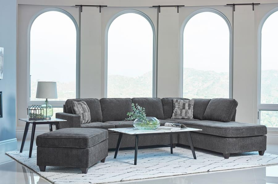 Mccord 2-piece Cushion Back Sectional Dark Grey 509347