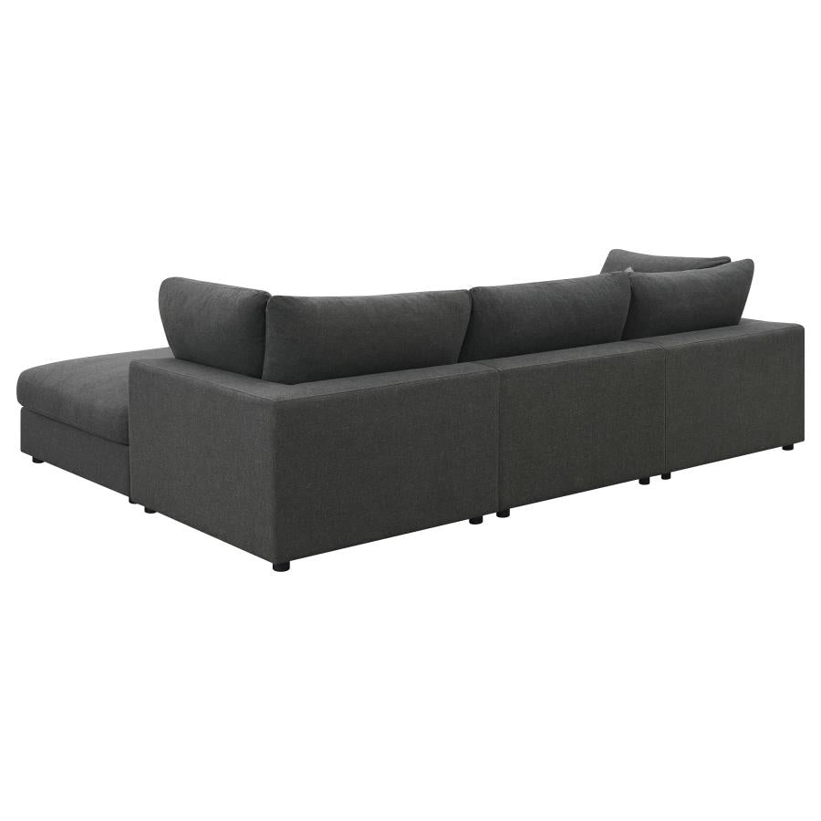 Serene 4-piece Upholstered Modular Sectional Charcoal 551324-SETB