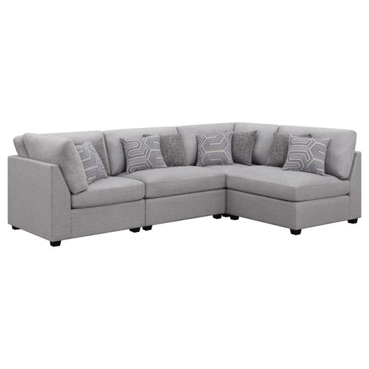 Cambria 4-piece Upholstered Modular Sectional Grey 551511-S4B