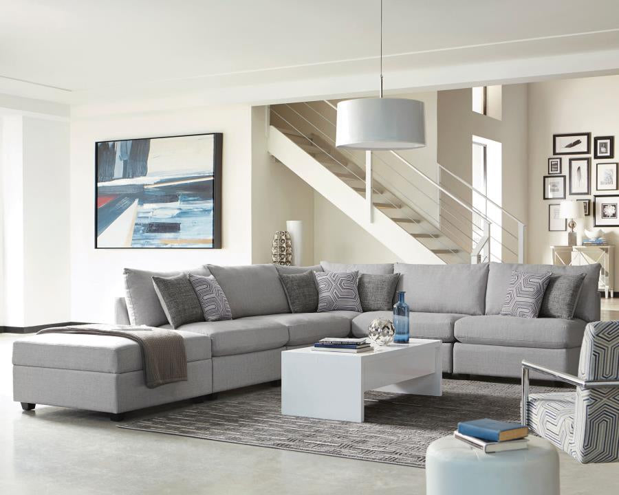 Cambria 4-piece Upholstered Modular Sectional Grey 551511-S4A