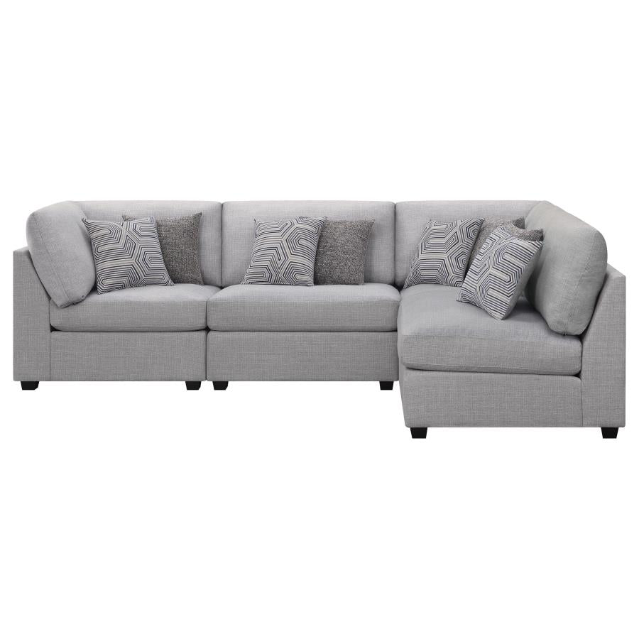 Cambria 4-piece Upholstered Modular Sectional Grey 551511-S4B