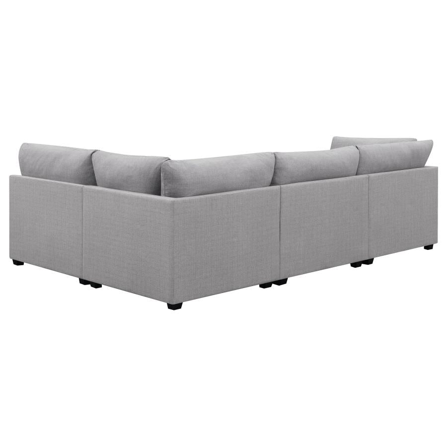 Cambria 4-piece Upholstered Modular Sectional Grey 551511-S4B