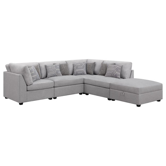 Cambria 5-piece Upholstered Modular Sectional Grey 551511-S5B