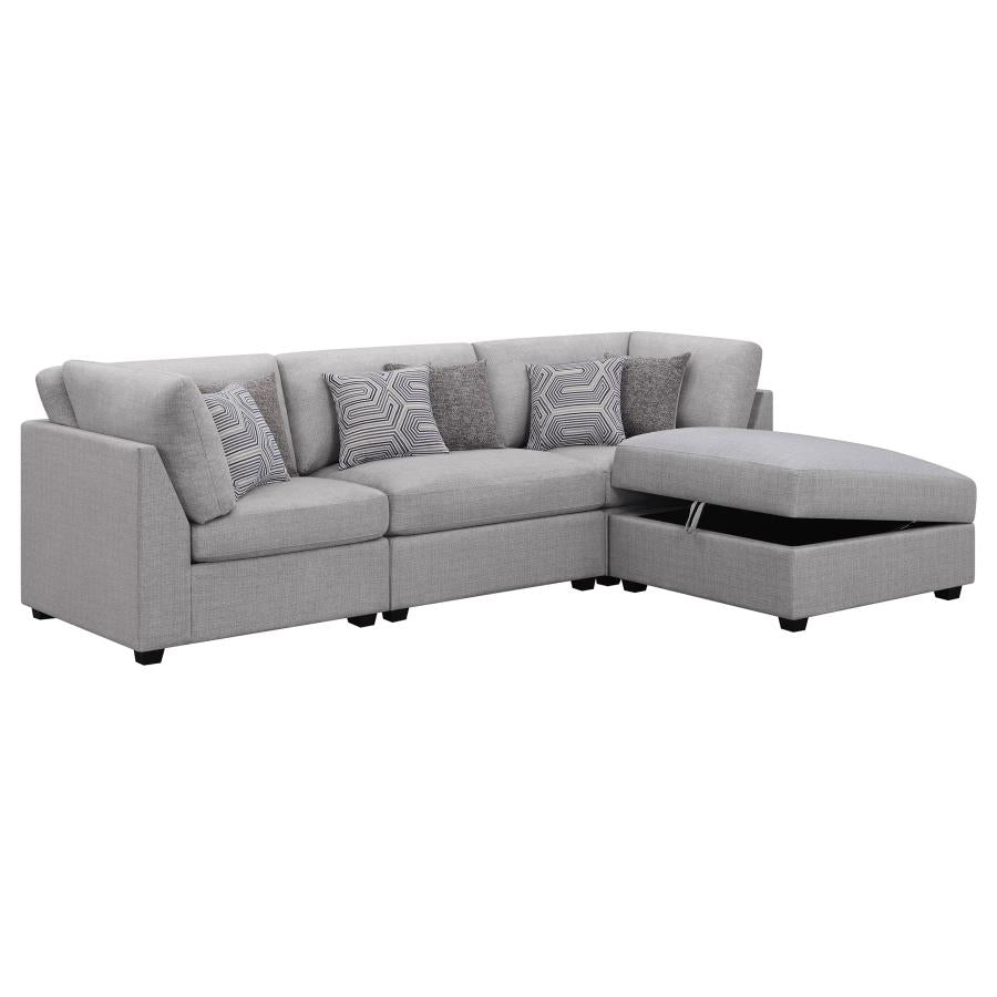 Cambria 4-piece Upholstered Modular Sectional Grey 551511-S4A