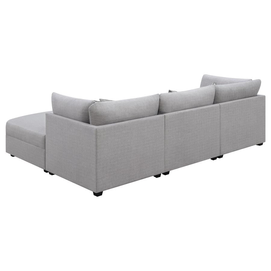 Cambria 4-piece Upholstered Modular Sectional Grey 551511-S4A