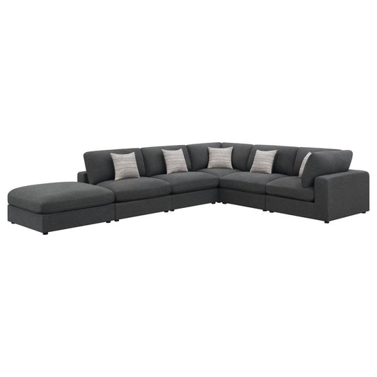 Serene 6-piece Upholstered Modular Sectional Charcoal 551324-SET