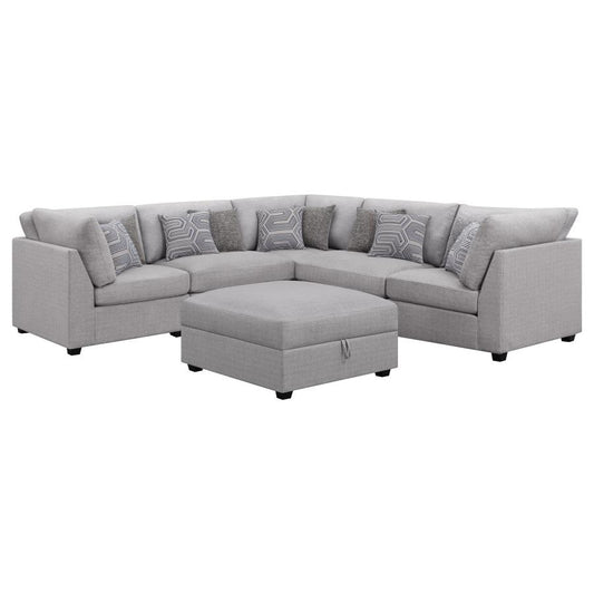 Cambria 6-piece Upholstered Modular Sectional Grey 551511-S6B