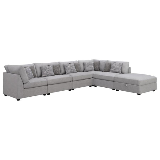 Cambria 6-piece Upholstered Modular Sectional Grey 551511-SET