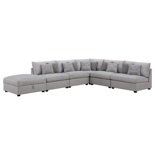 Cambria 6-piece Upholstered Modular Sectional Grey 551511-S6A