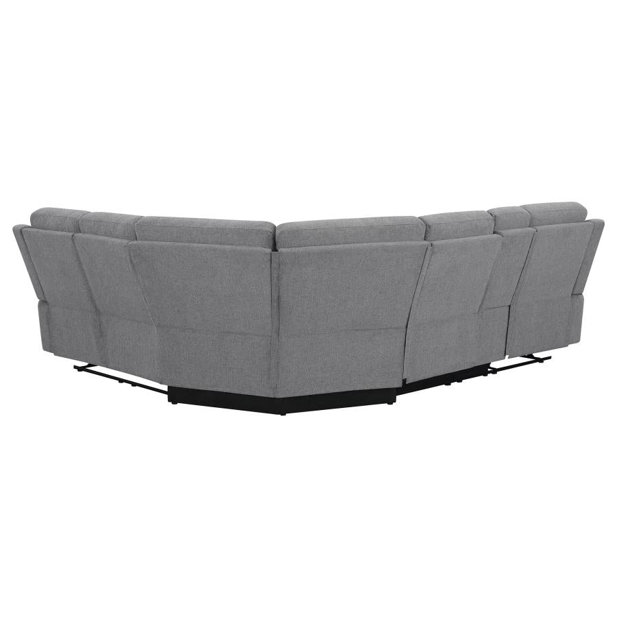 David 3-piece Upholstered Motion Sectional with Pillow Arms Smoke 609620