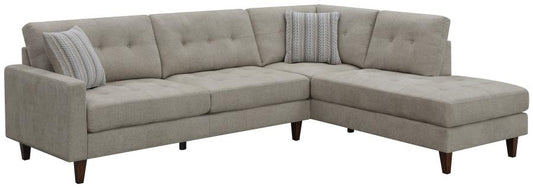 Barton Upholstered Tufted Sectional Toast and Brown 509796