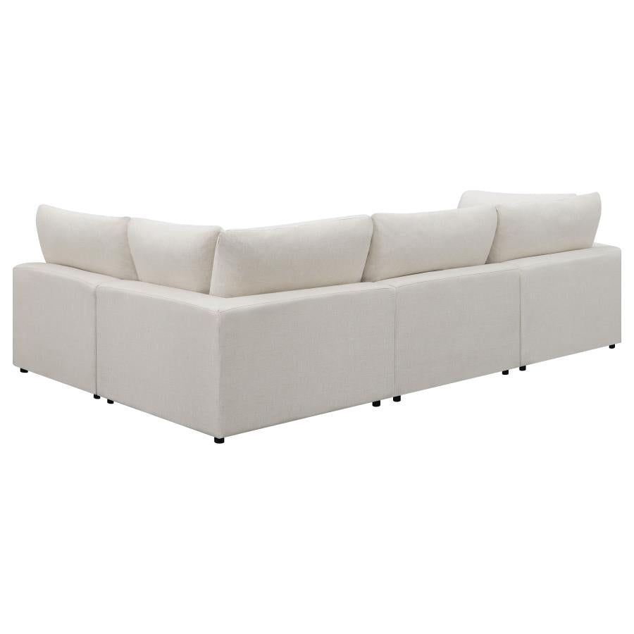 Serene 4-piece Upholstered Modular Sectional Beige 551321-SETA