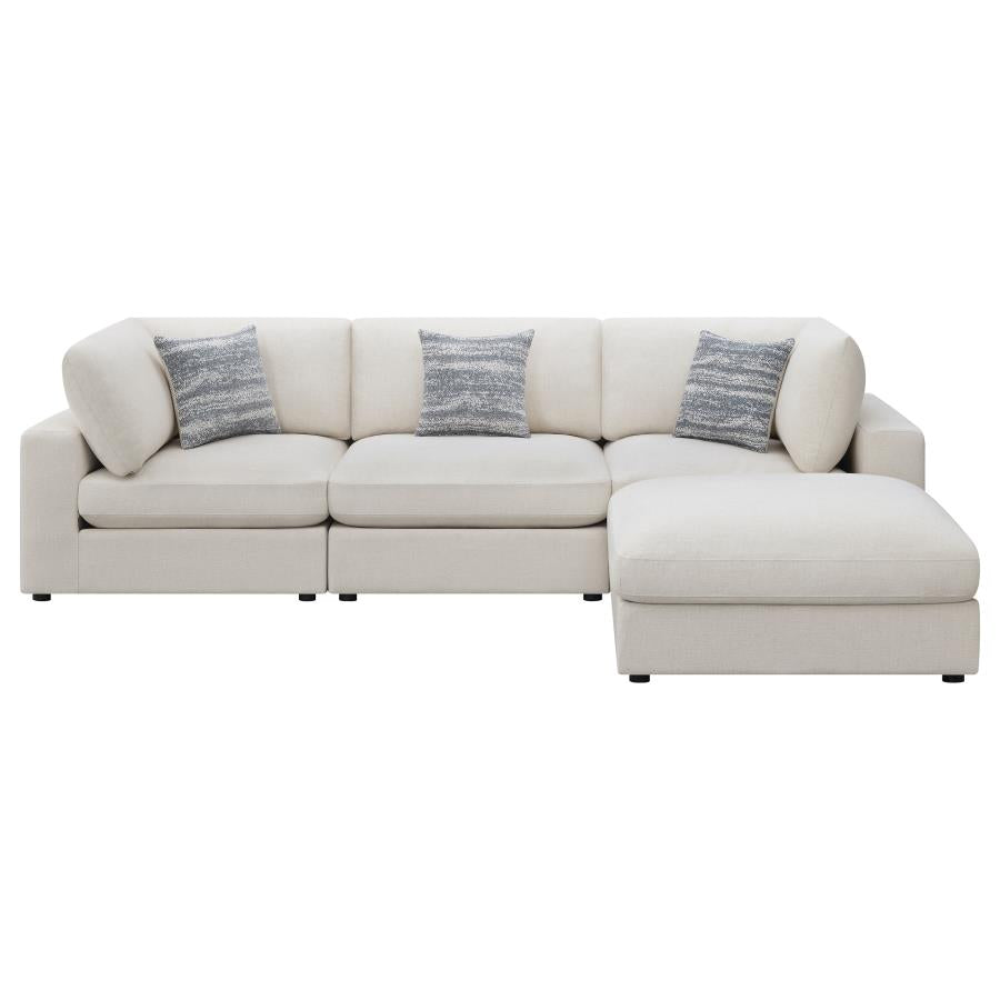 Serene 4-piece Upholstered Modular Sectional Beige 551321-SETB