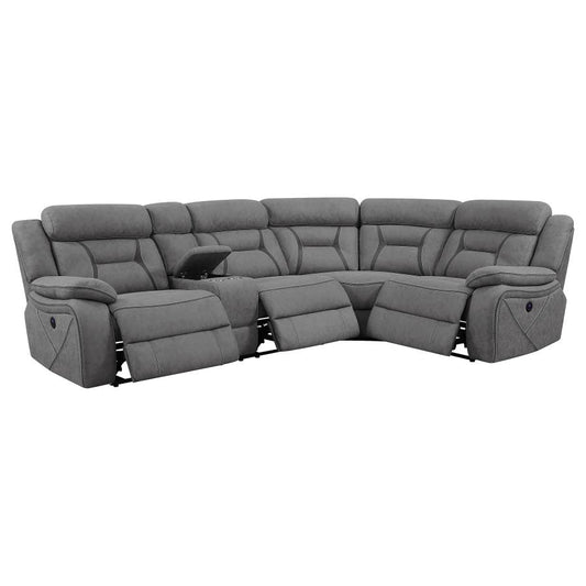 Higgins 4-piece Upholstered Power Sectional Grey 600370