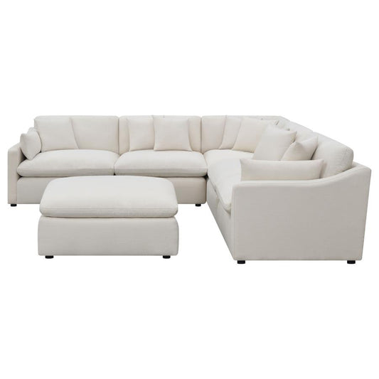 Hobson 6-piece Reversible Cushion Modular Sectional Off-White 551451-SET