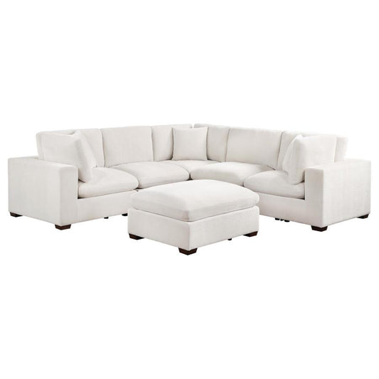 Lakeview 5-piece Upholstered Modular Sectional Sofa Ivory 551461-SETB