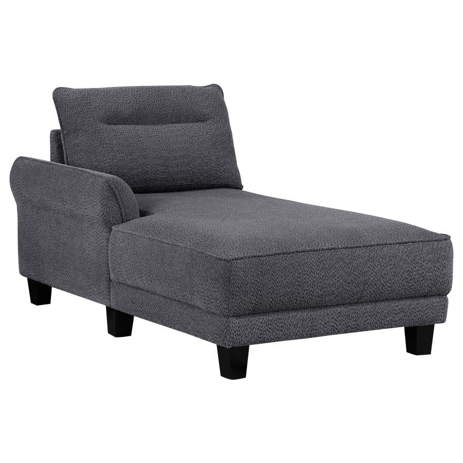 Caspian Upholstered Curved Arms Sectional Sofa Grey 509540