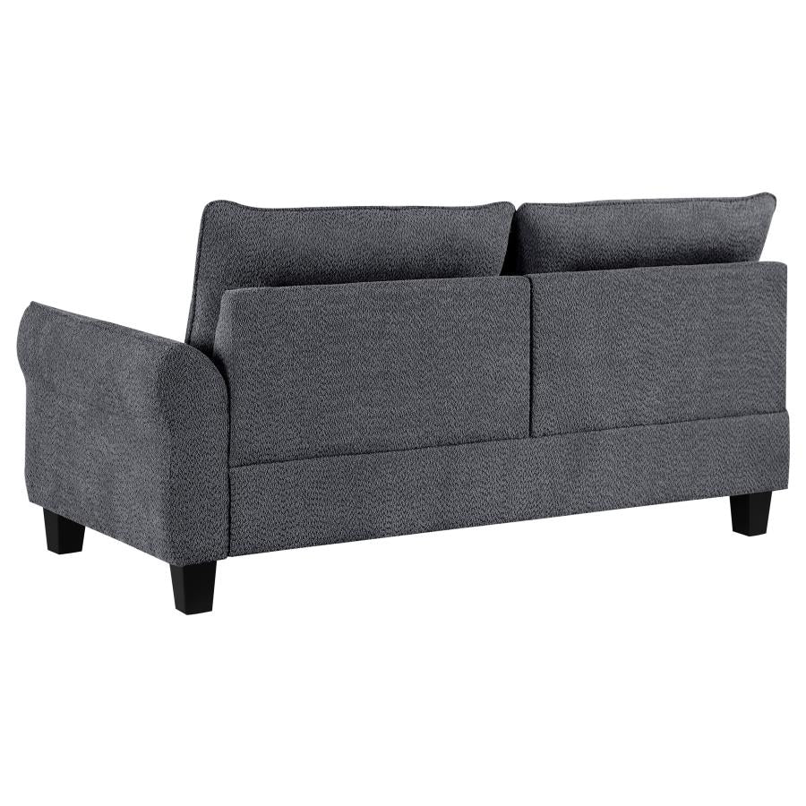 Caspian Upholstered Curved Arms Sectional Sofa Grey 509540