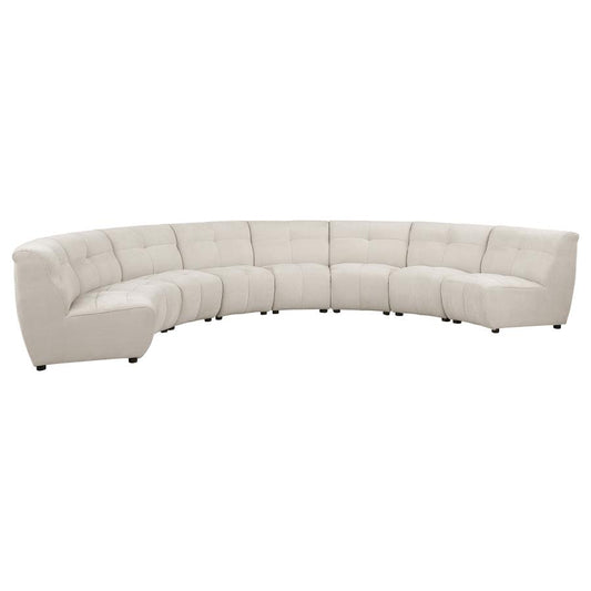 Charlotte 8-piece Upholstered Curved Modular Sectional Sofa Ivory 551300