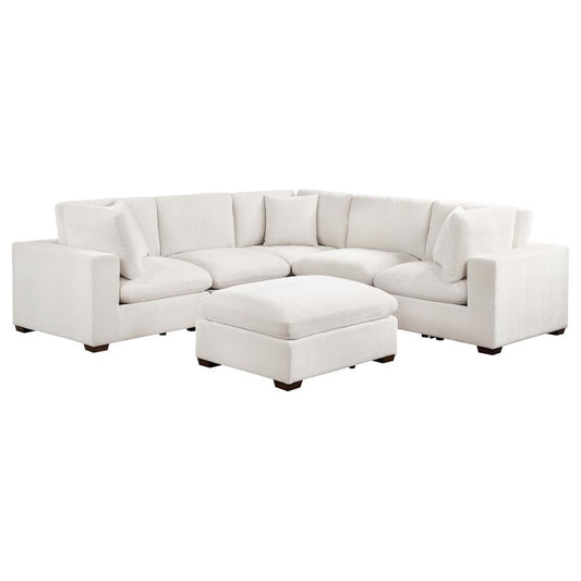 Lakeview 6-piece Upholstered Modular Sectional Sofa Ivory 551461-SET