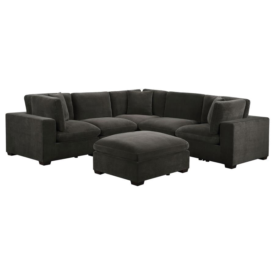 Lakeview 6-piece Upholstered Modular Sectional Sofa Dark Chocolate 551464-SET