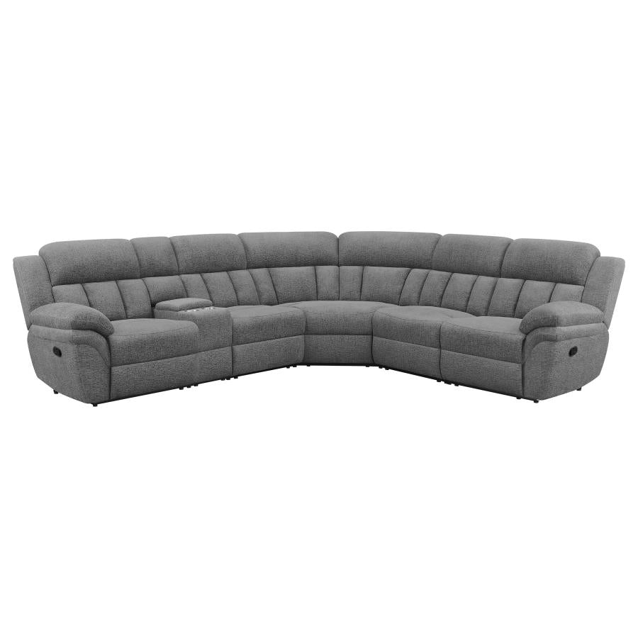 Bahrain 6-piece Upholstered Motion Sectional Charcoal 609540