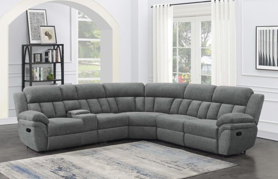 Bahrain 6-piece Upholstered Motion Sectional Charcoal 609540