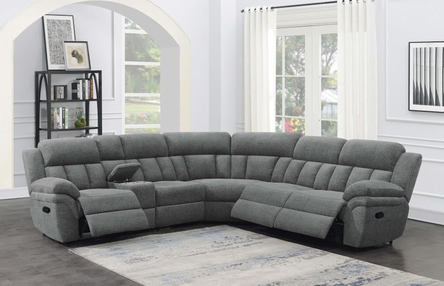 Bahrain 6-piece Upholstered Motion Sectional Charcoal 609540