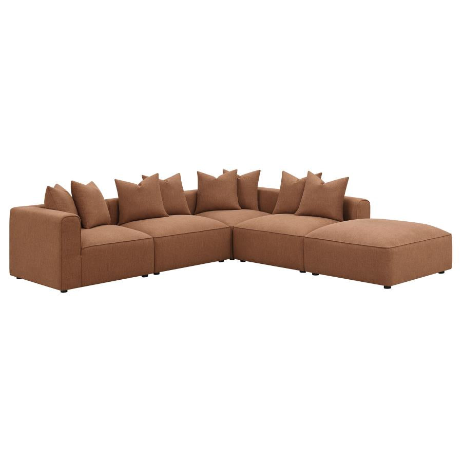 Jennifer 6-piece Upholstered Modular Sectional Terracotta 551591-SET