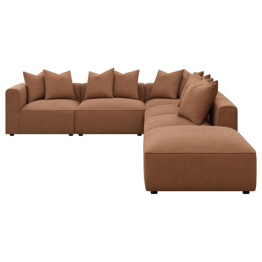 Jennifer 6-piece Upholstered Modular Sectional Terracotta 551591-SET