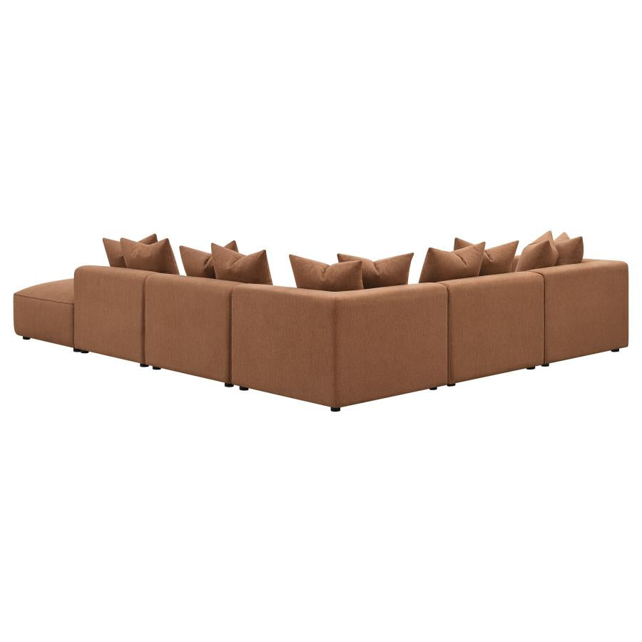 Jennifer 6-piece Upholstered Modular Sectional Terracotta 551591-SET