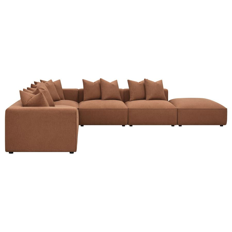 Jennifer 6-piece Upholstered Modular Sectional Terracotta 551591-SET