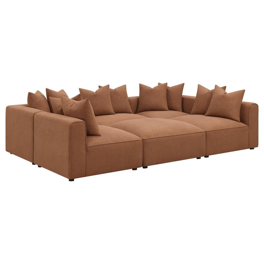 Jennifer 6-piece Upholstered Modular Sectional Terracotta 551591-SET