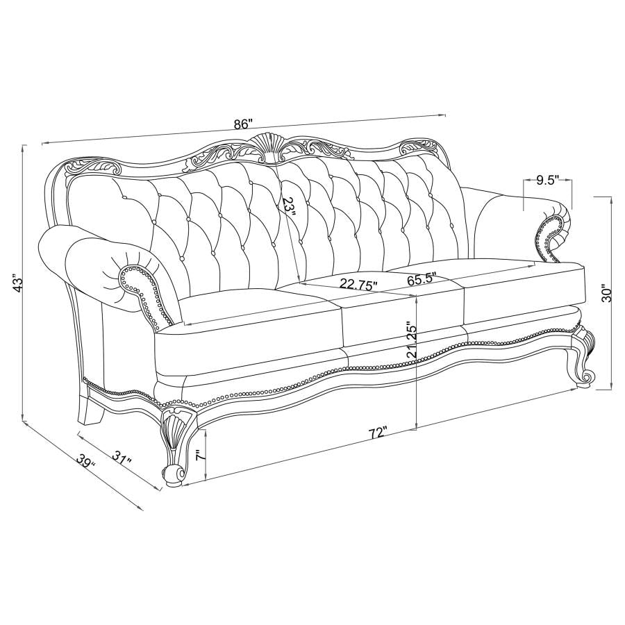 2 PCS Victoria Sofa and Loveseat ( Genuine Leather ) 500681-S2