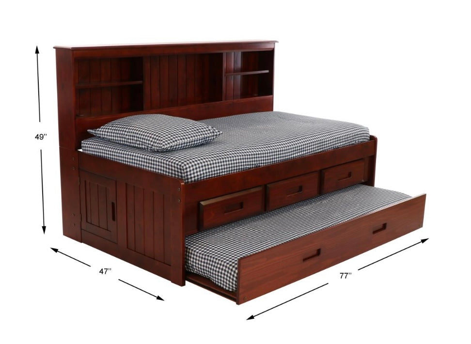 Twin Daybed Merlot w/ 3 Drawers & Trundle 2822-K3