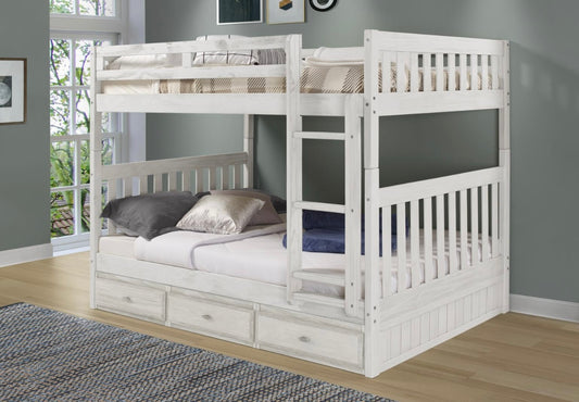 KD Full/Full Bunk Bed Complete with 3 Drawers 85215R-K3