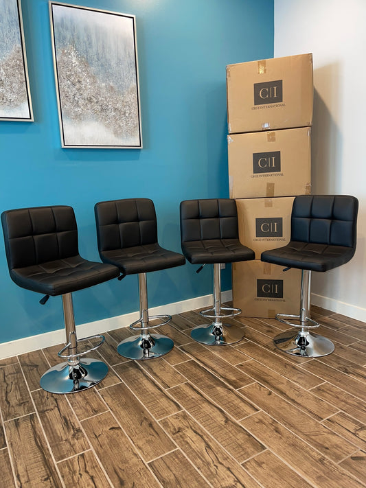 4 Black Bar Stools