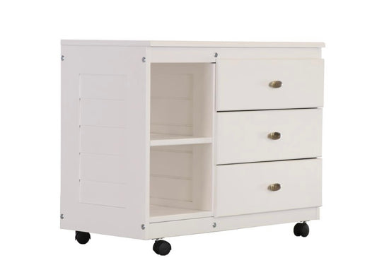 Low Loft 3 Drawer Chest Cabinet White 80204-2