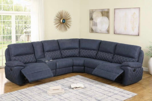 Variel 6-piece Modular Motion Sectional Blue 608990