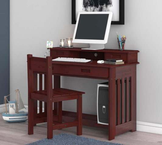 Student Desk with Hutch and Chair Merlot 2867-2867H-2875